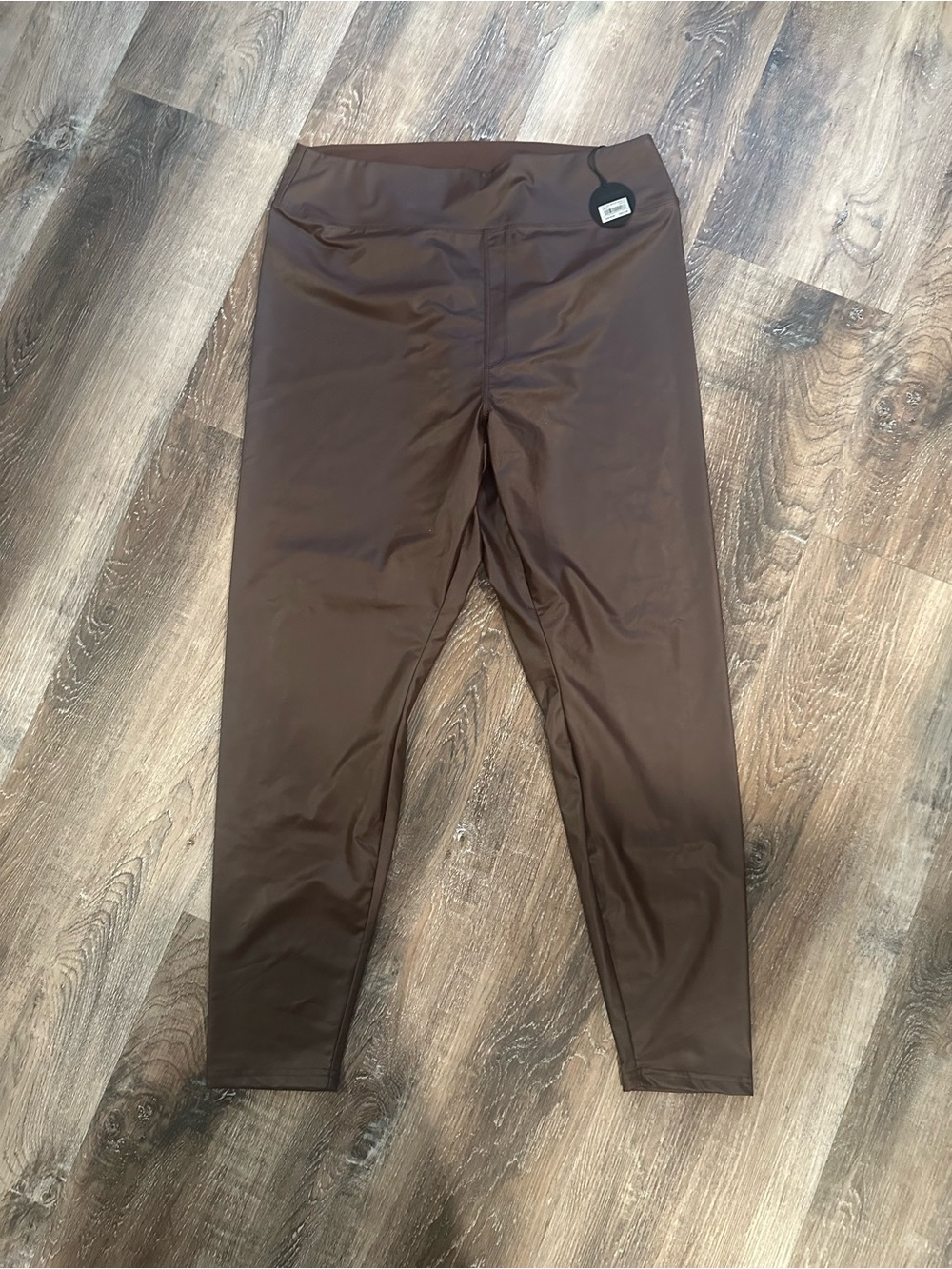 NWT Stretch Faux-Leather Leggings - Brown